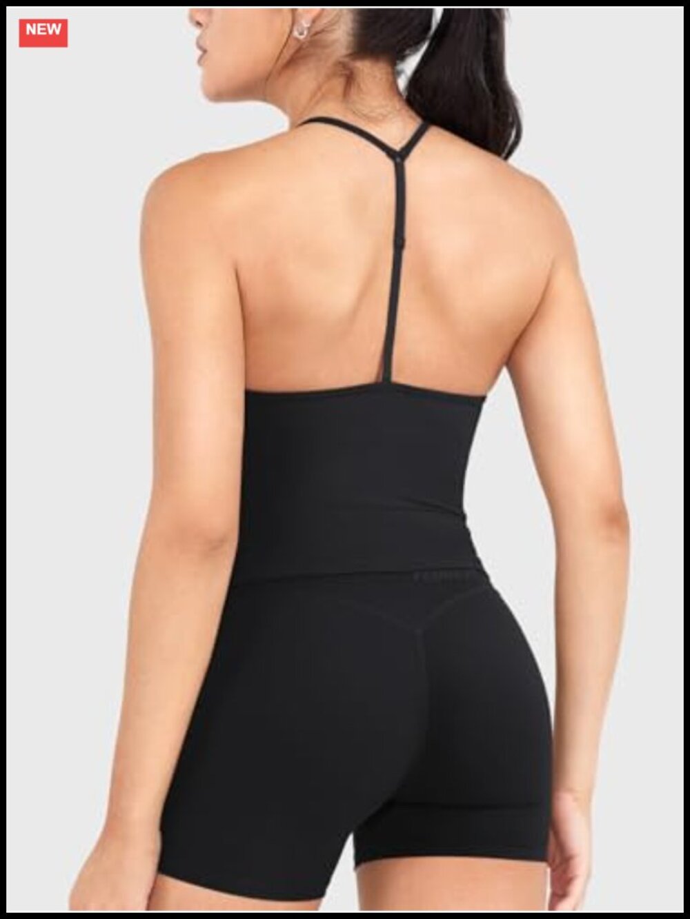 Women's Impact Halter Tank Top With Built-In Bra, Open Back, Adjustable Straps View 4